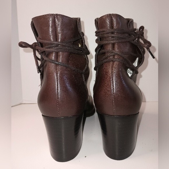 Enzo Y Intrigue Leather Tie Ankle Booties size 9 - Picture 7 of 16